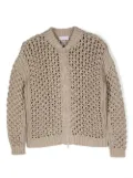 Brunello Cucinelli Kids crochet cotton cardigan - Neutrals