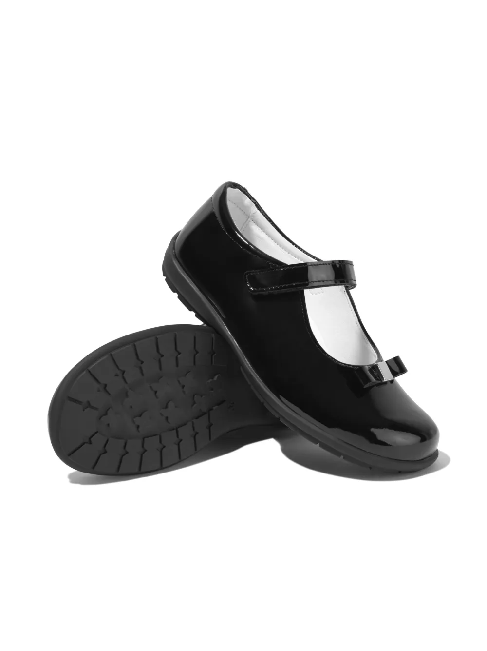 Andanines Girls Leather Ballerinas in Black