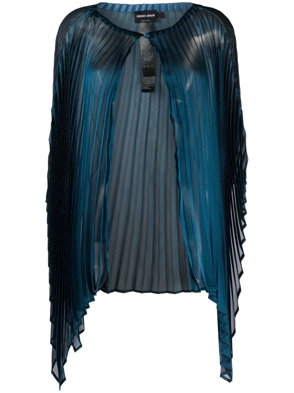 

Giorgio Armani fully-pleated button cape - Blue