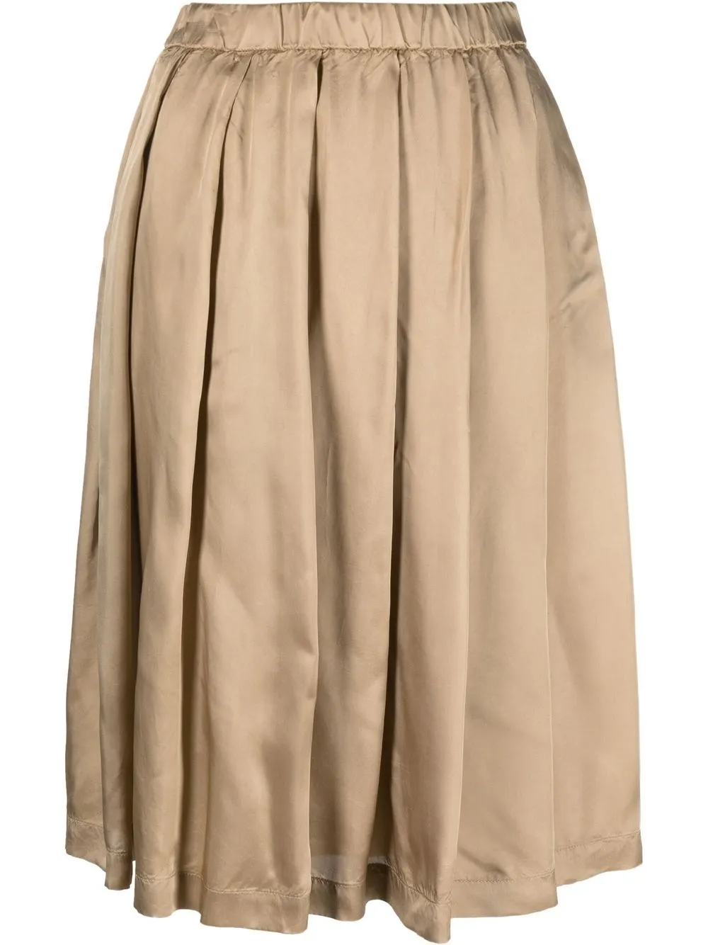 Aspesi Pleated Midi Skirt In Brown