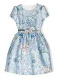 Monnalisa Clarissa floral jacquard dress - Blue