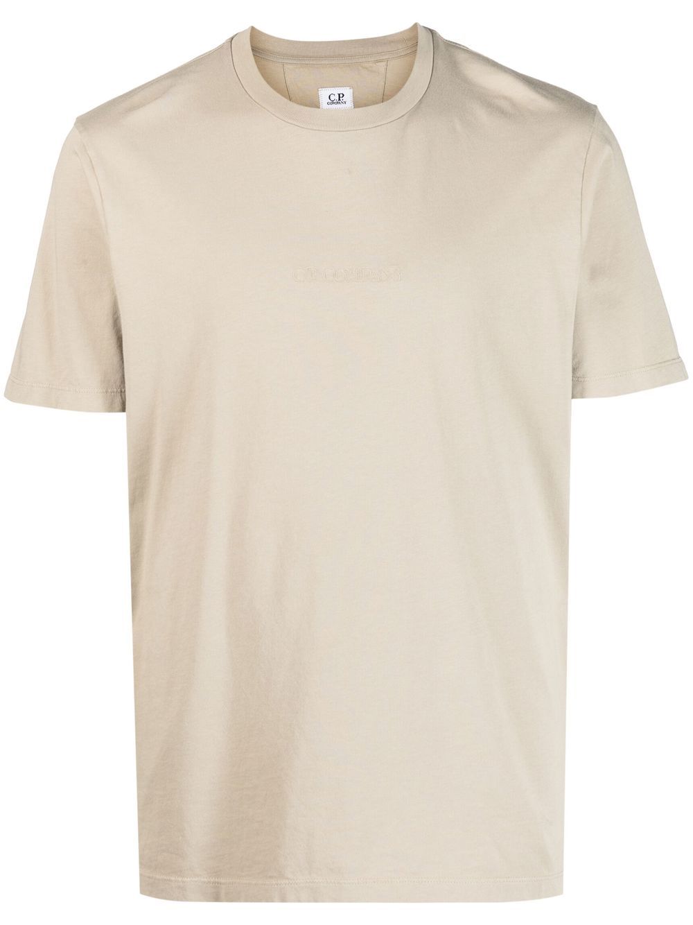 C.p. Company Embroidered-logo T-shirt In Neutrals