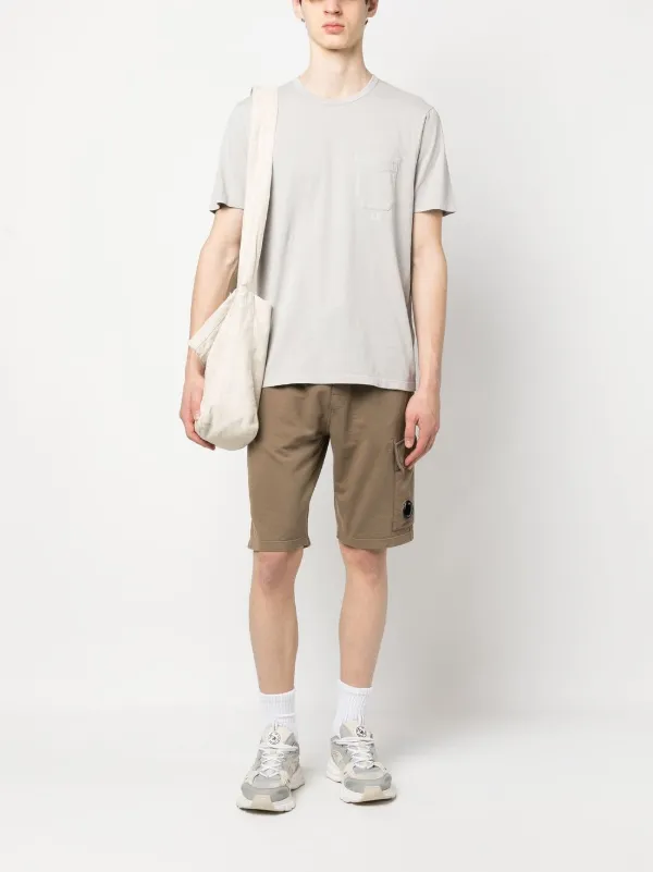 【C.P. COMPANY】Chest Logo Pocket Short Sleeve T-shirt C.P Company Pocket Logo T-Shirt Mens Size M/L Gray Short