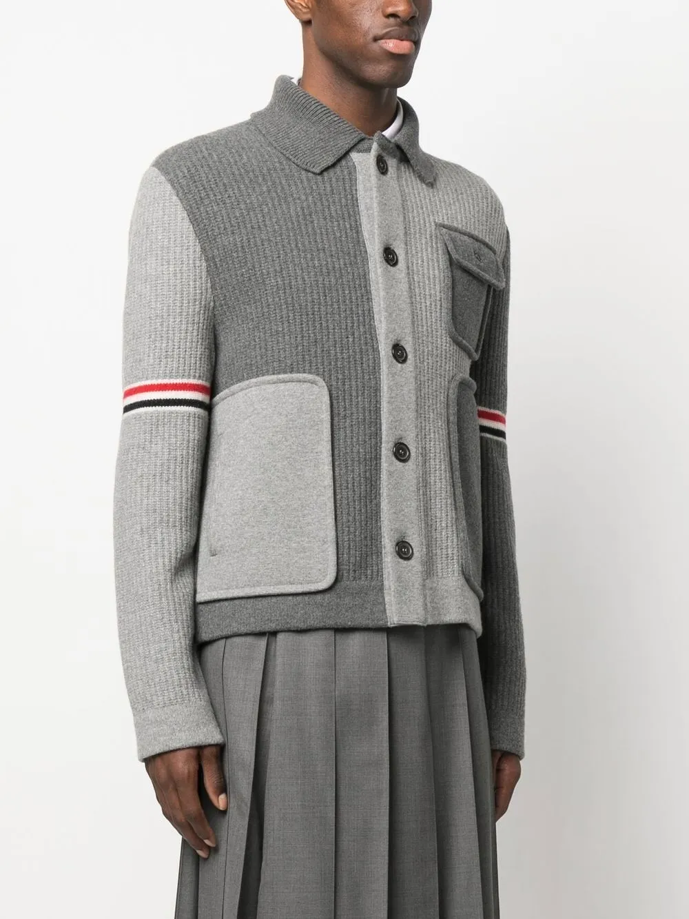 Thom Browne Vest met patchwork Grijs