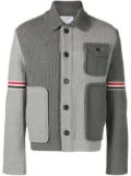 Thom Browne patchwork wool cardigan - Grey