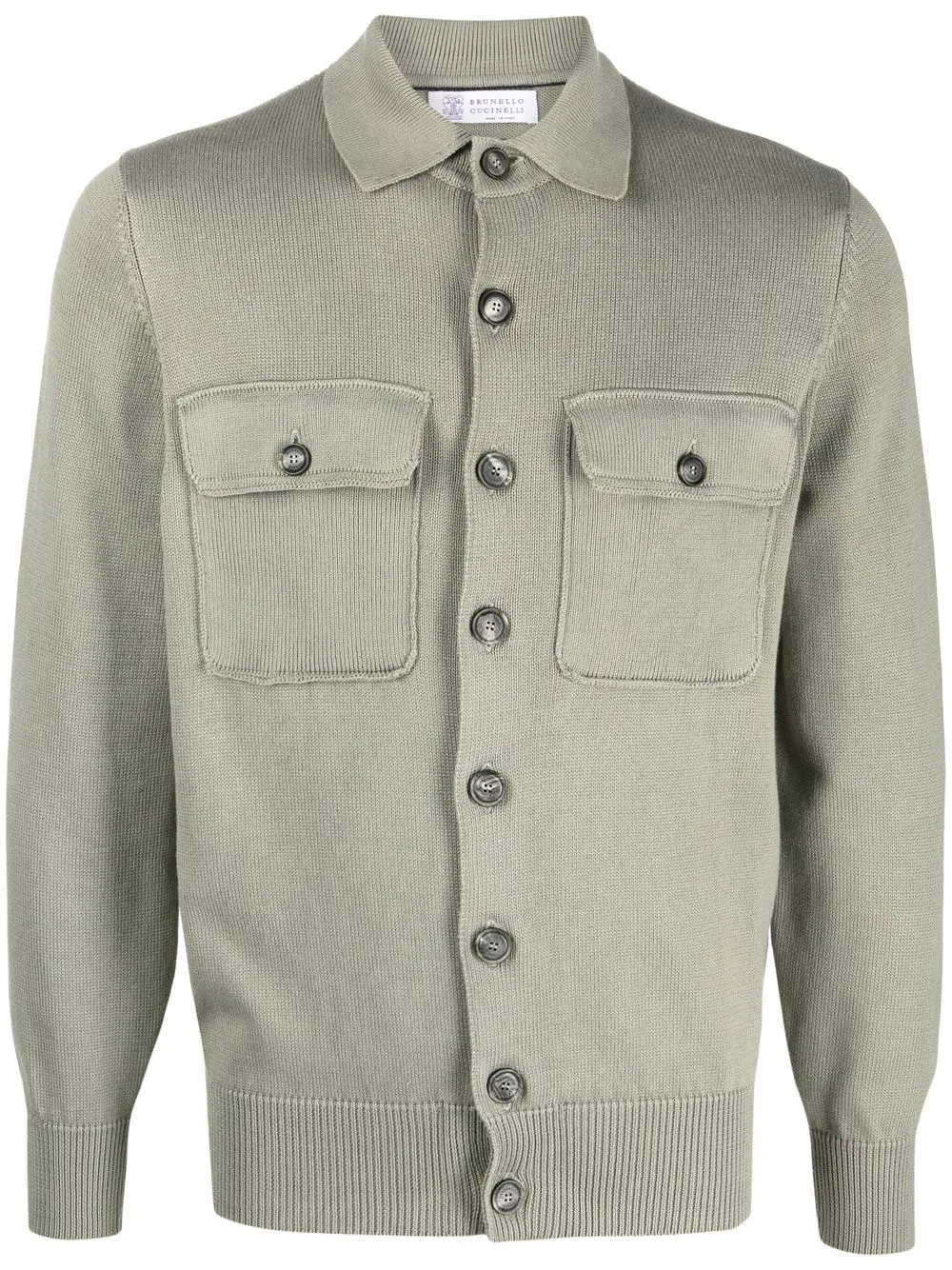 

Brunello Cucinelli ribbed-hem cotton cardigan - Green