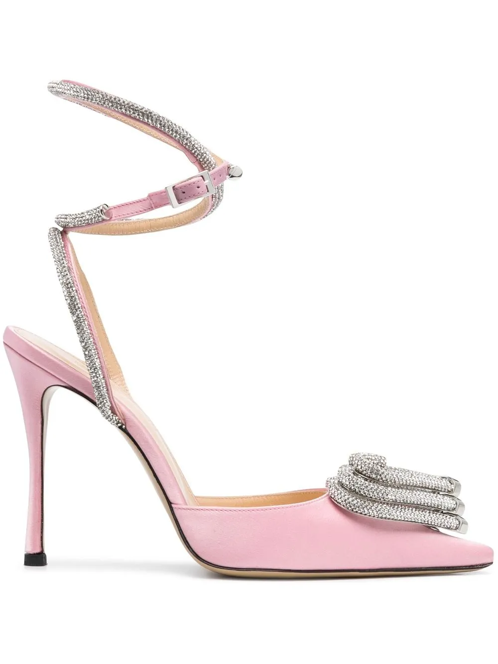 

MACH & MACH Triple Heart satin pumps - Pink