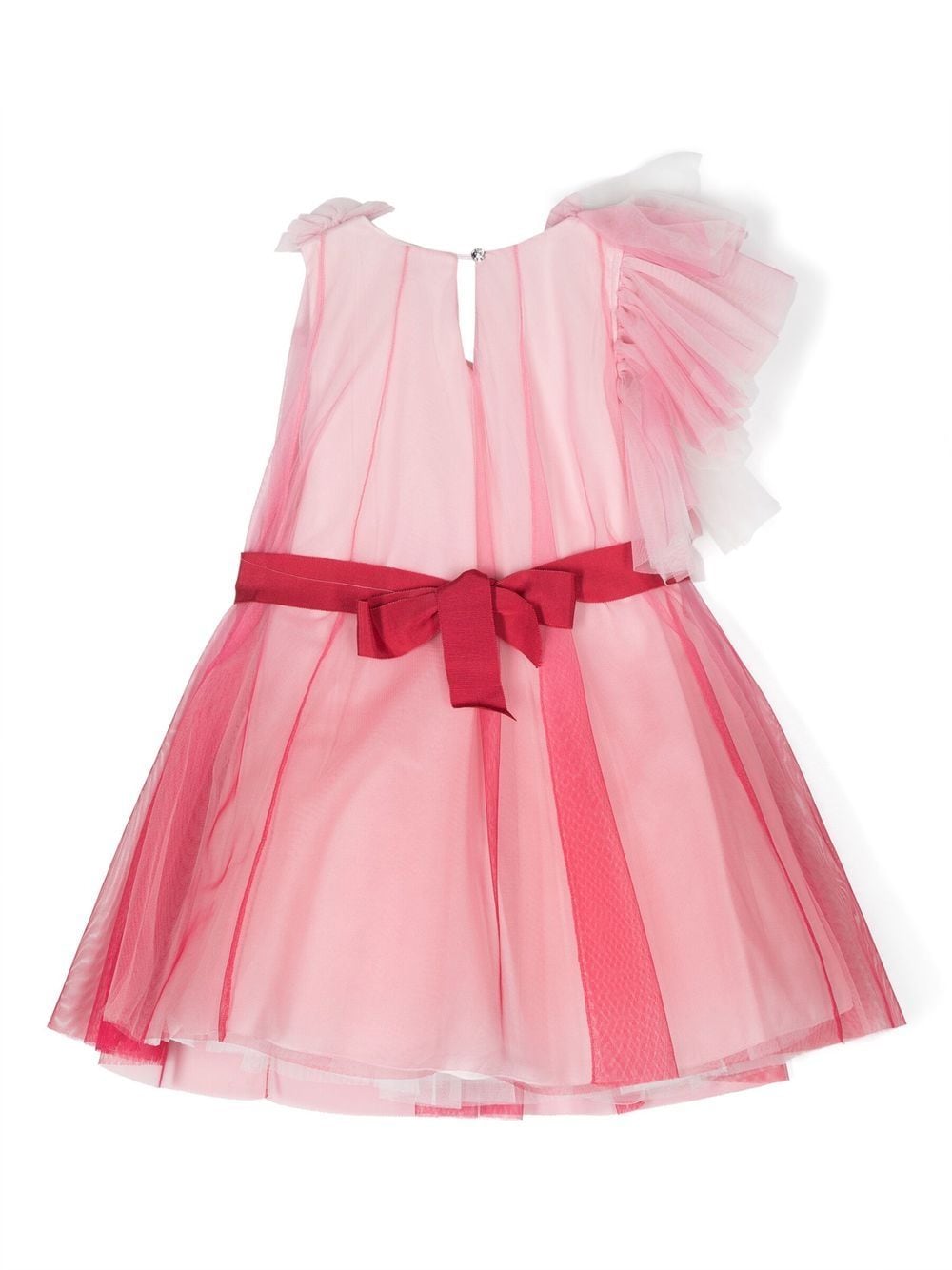 Shop Monnalisa One-shoulder Tulle Dress In Pink