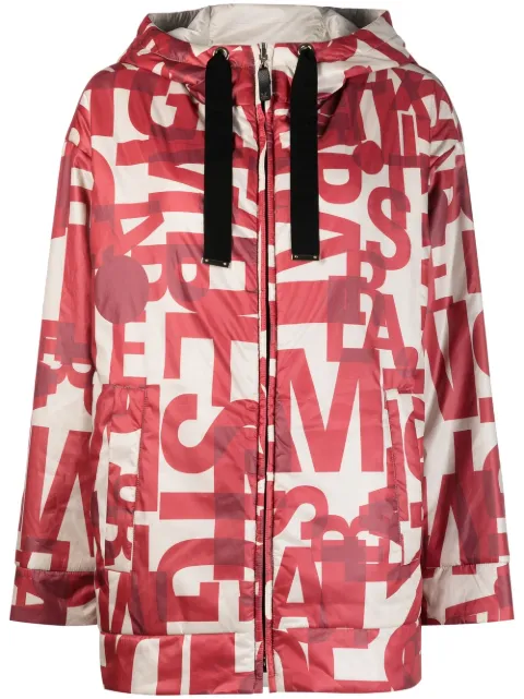 Max Mara logo-print reversible hooded coat