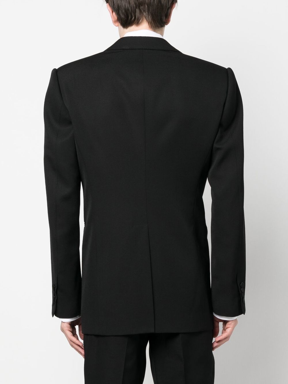 Shop Alexander Mcqueen Double-breasted Tuxedo Blazer In Black
