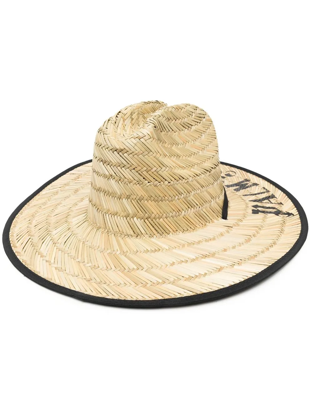 

Palm Angels logo-print wide-brim hat - Neutrals