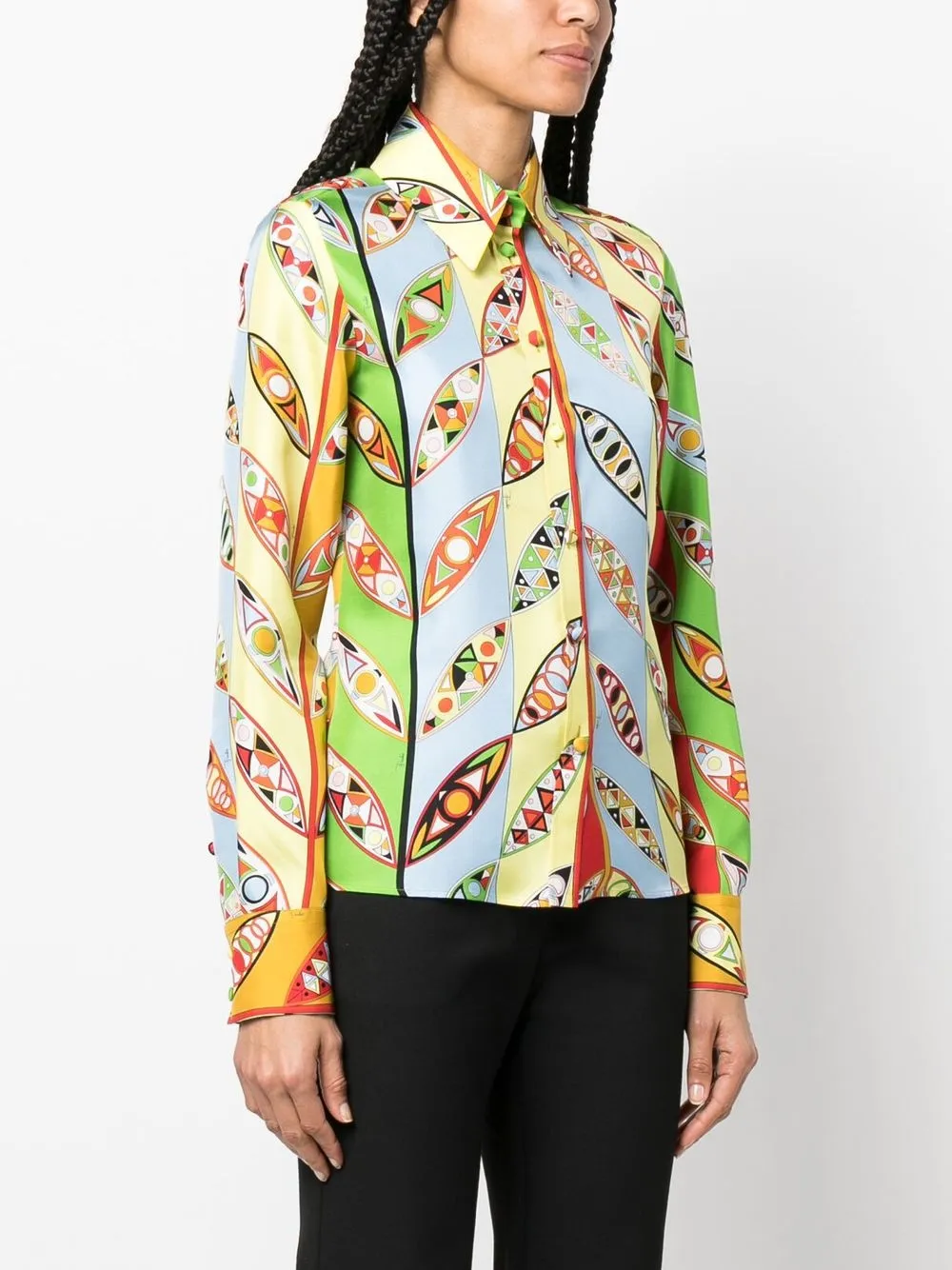 Pucci Iride-print Cotton Shirt In Red