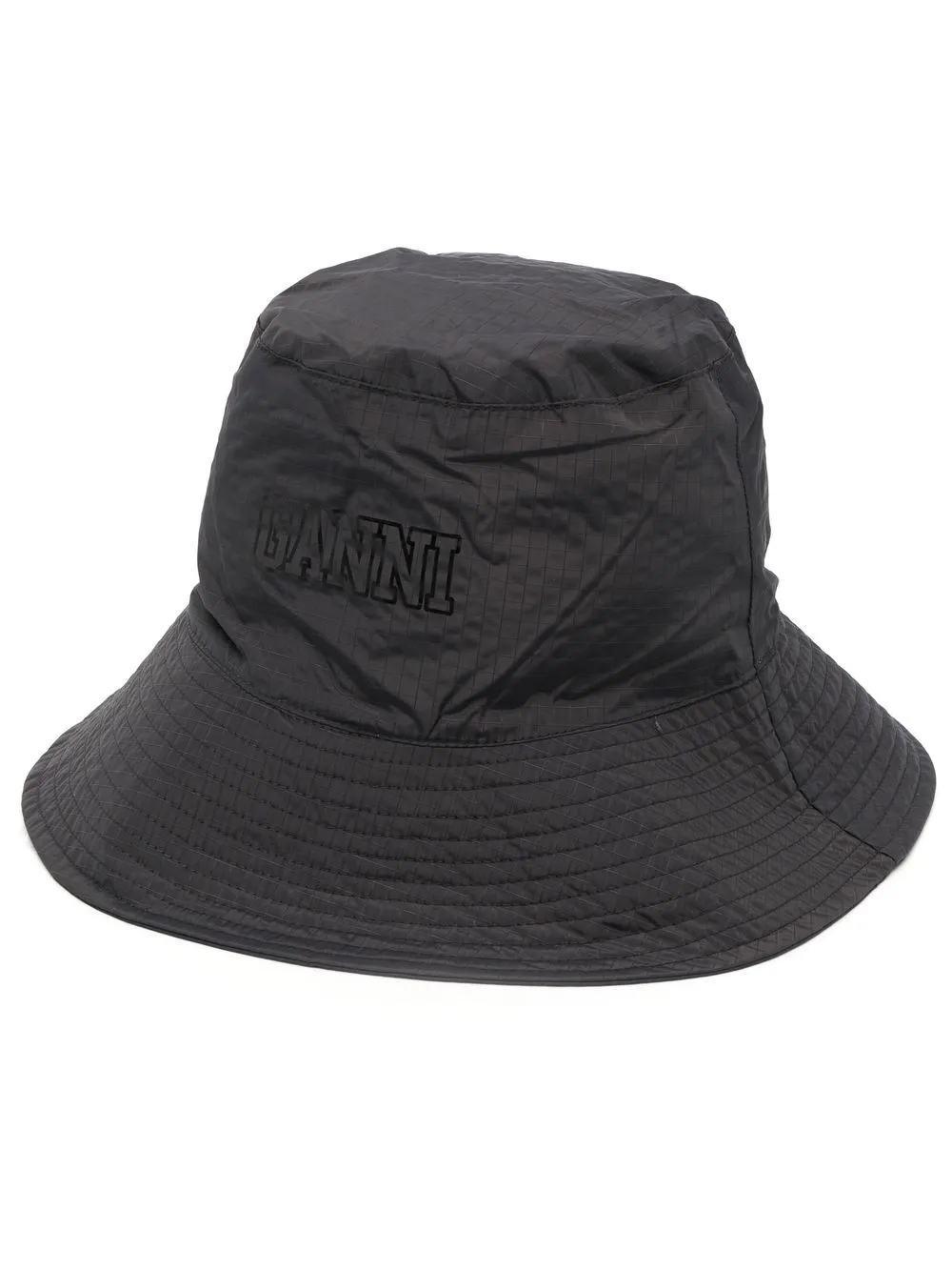 

GANNI logo-print bucket hat - Grey