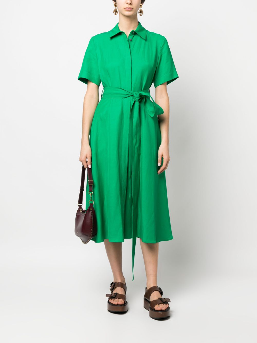 P.A.R.O.S.H. Belted Midi Shirt Dress - Farfetch