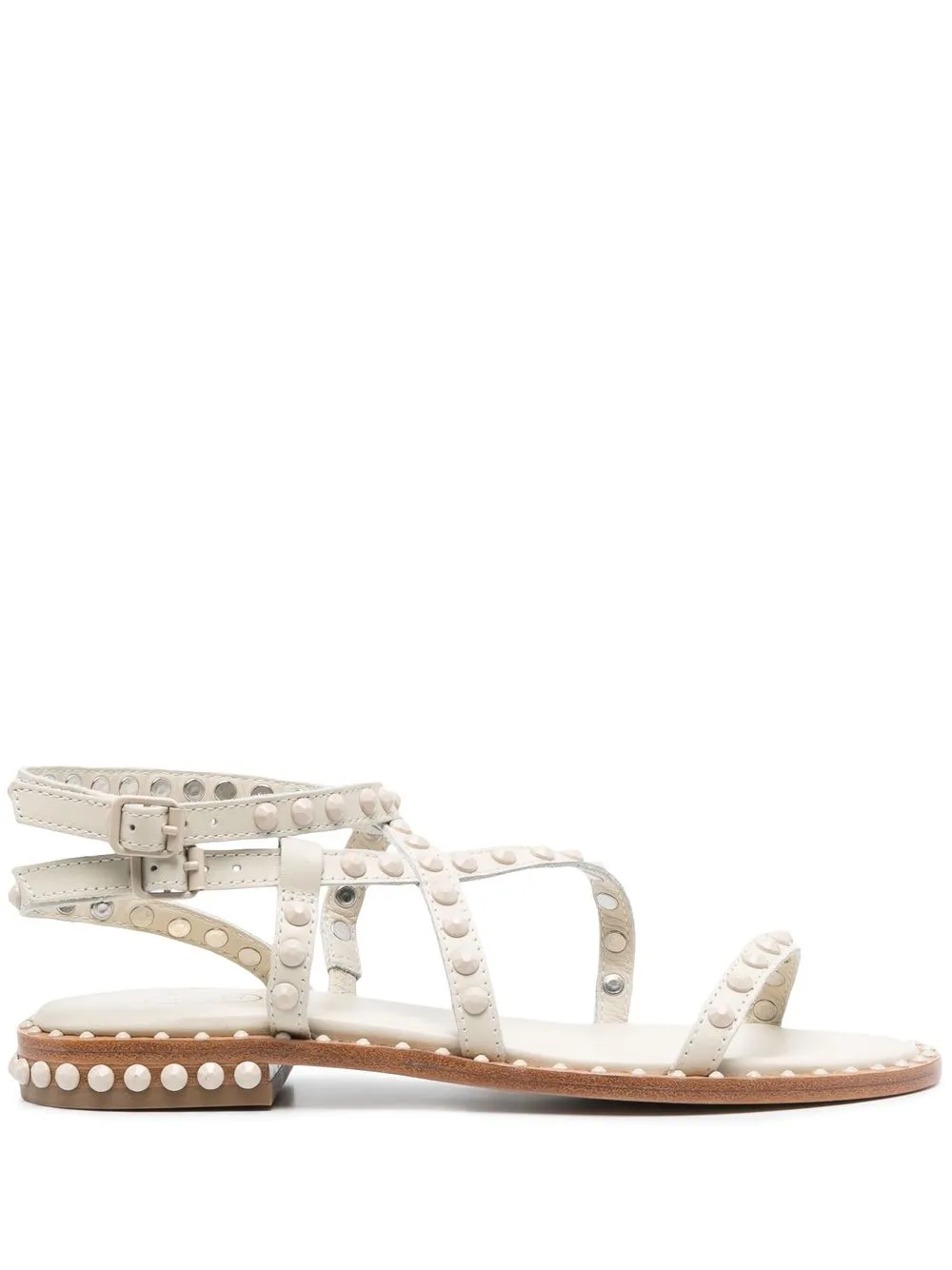 

Ash stud-embellished leather sandals - Neutrals