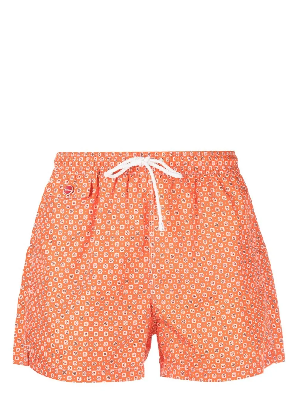 

Kiton graphic-print drawstring swim shorts - Orange