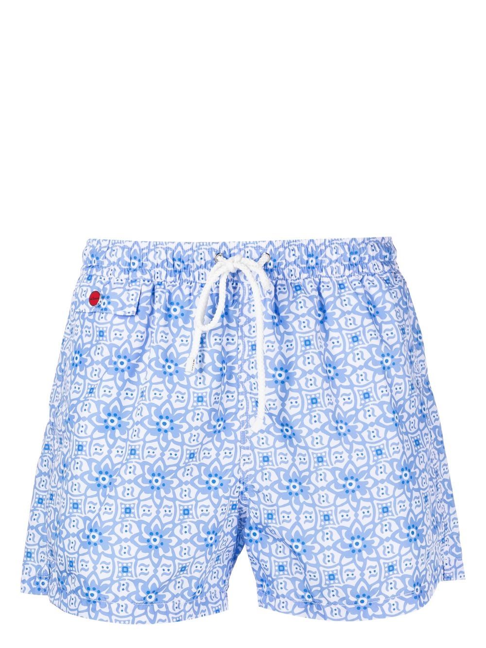 

Kiton floral-print drawstring swim shorts - Blue