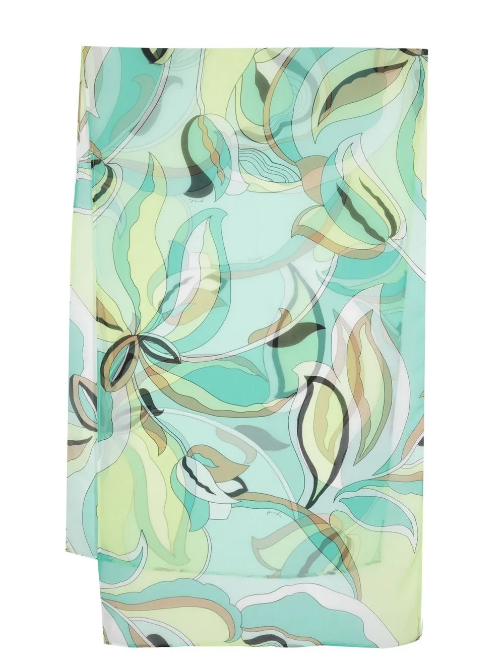 

PINKO leaf-print satin scarf - Green