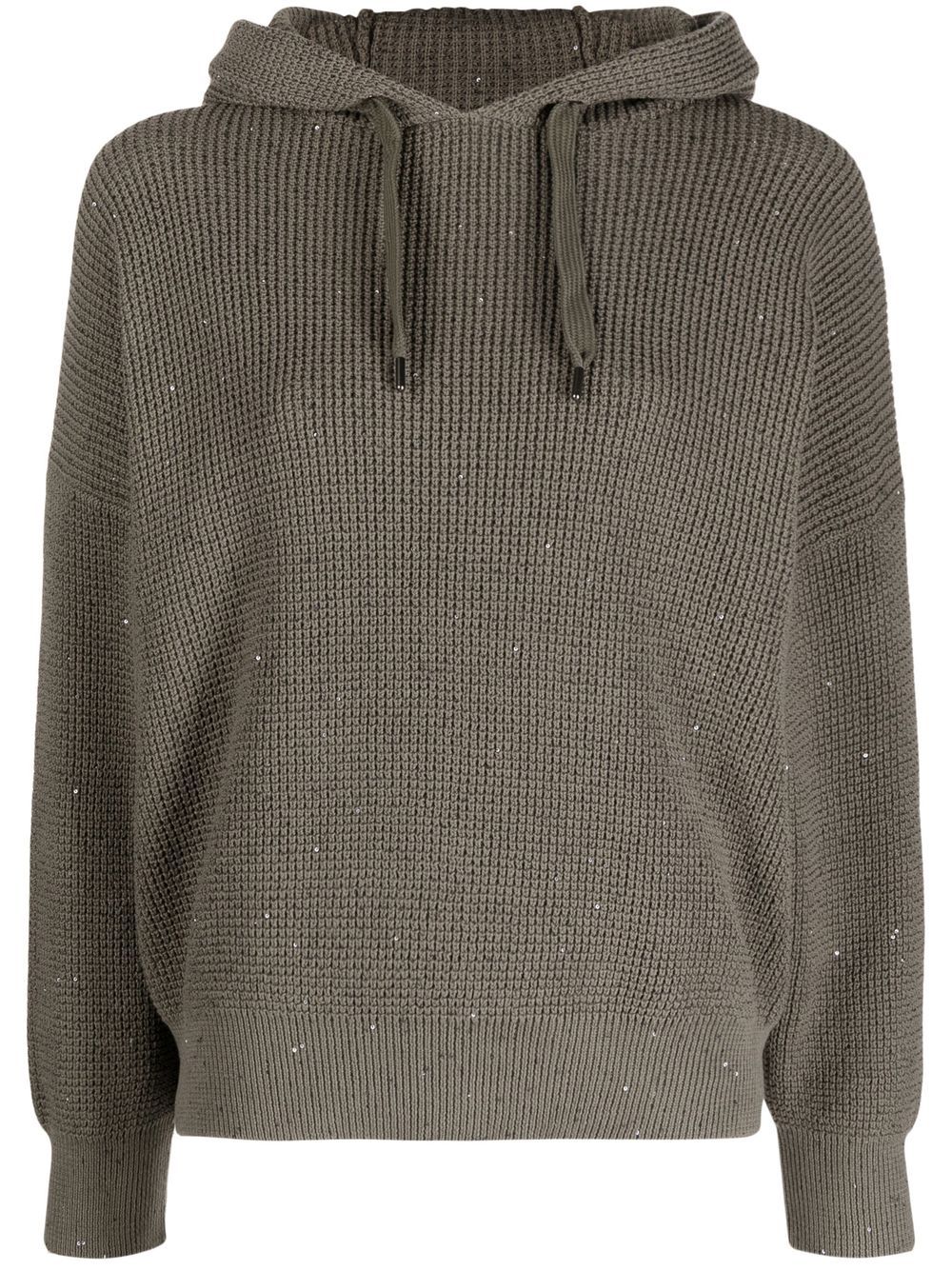 

Brunello Cucinelli long-sleeved knitted hoodie - Green