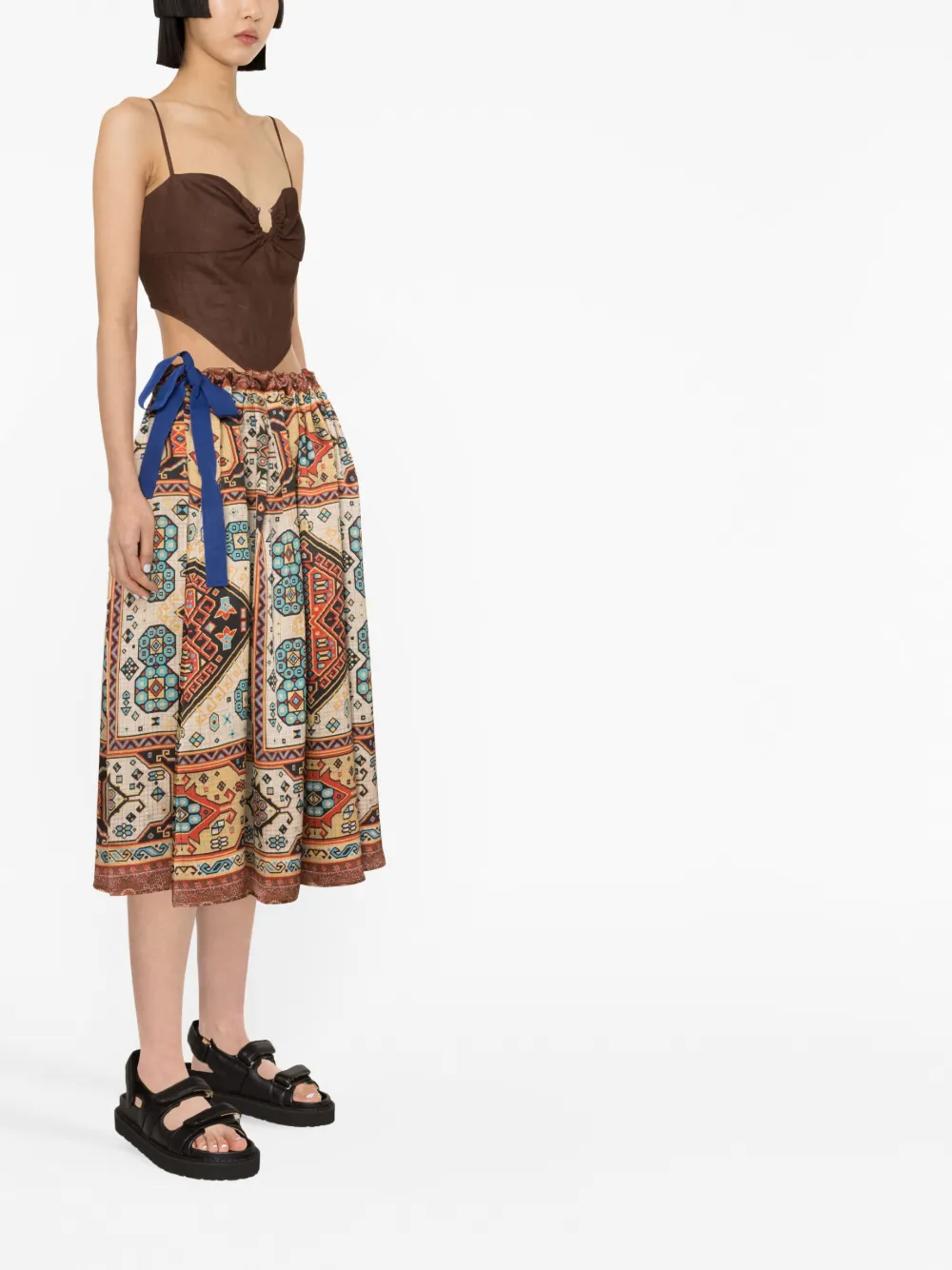 Pierre-Louis Mascia geometric-print tie-fastening skirt | Smart Closet
