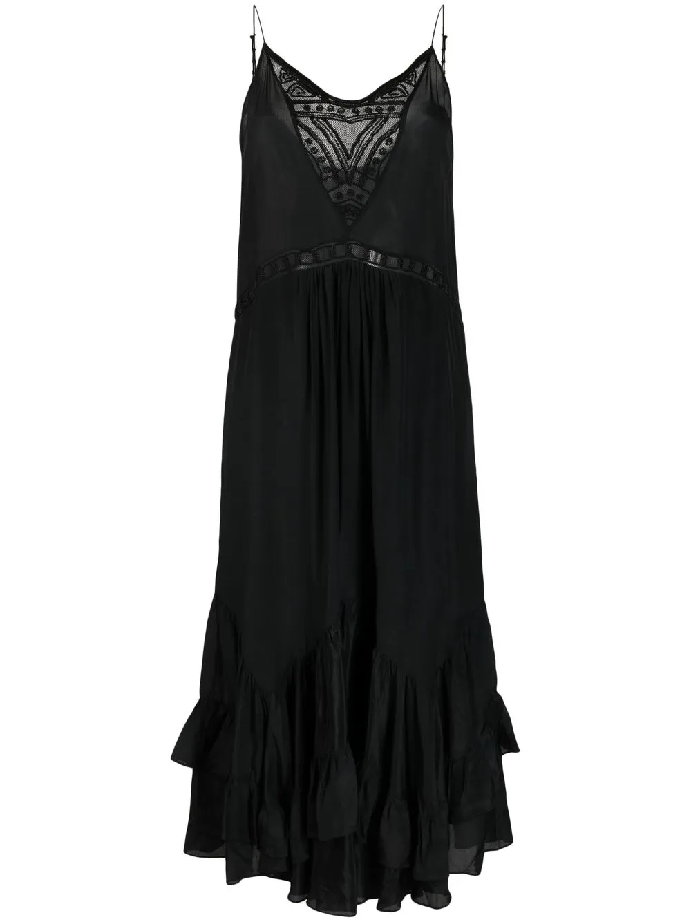 

IRO ruffle hem midi dress - Black