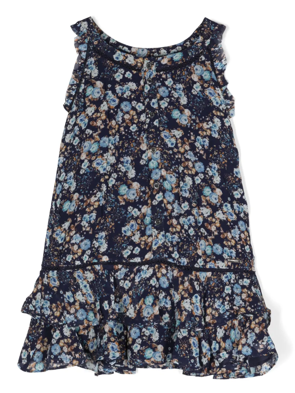 Dsquared2 Kids' Floral-print Sleeveless Dress In Blue