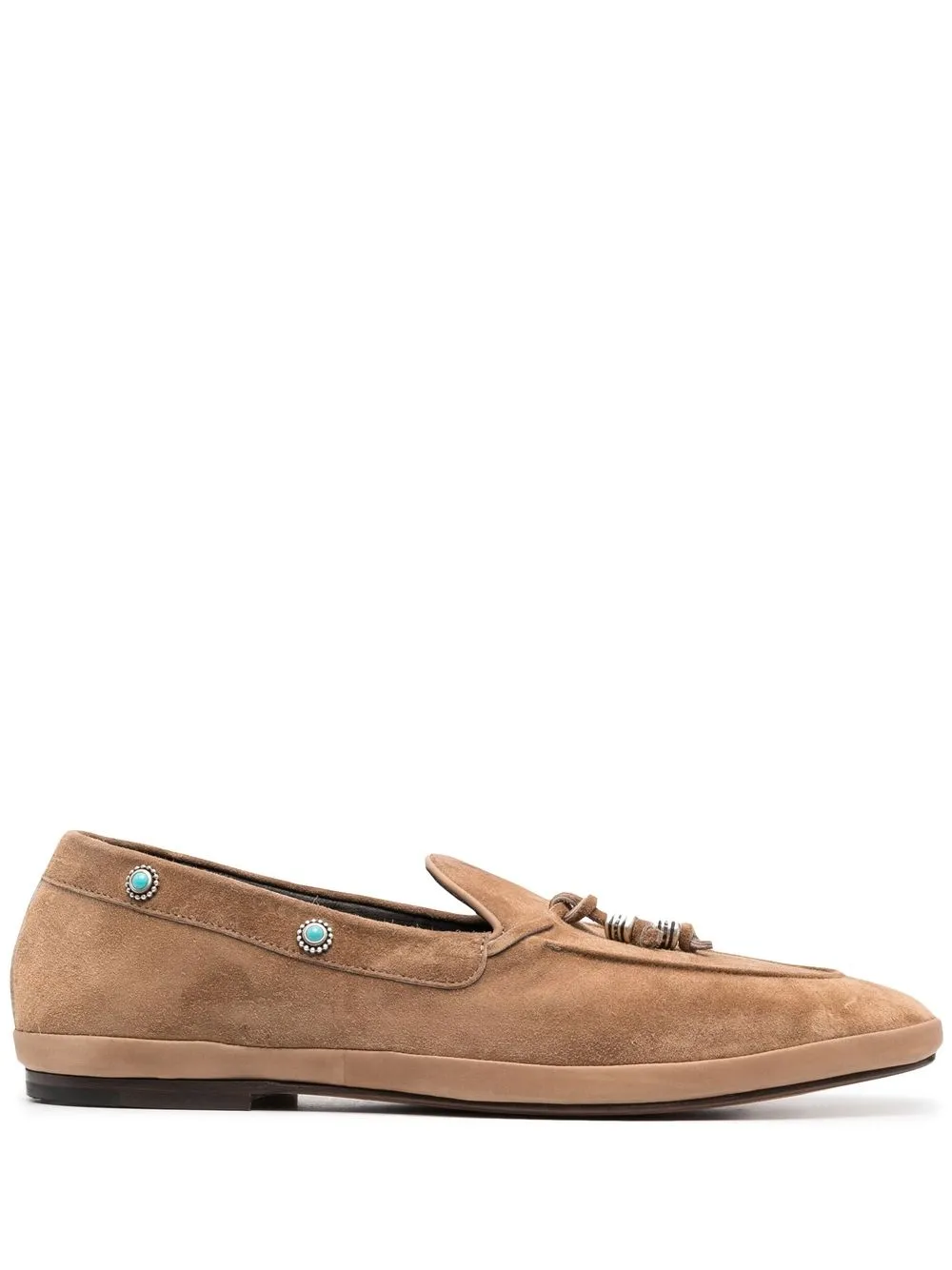 Henderson Baracco Tassel Suede Loafers In Nude