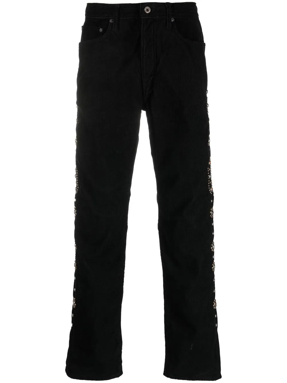 

Kapital pants rectos con apliques - Negro