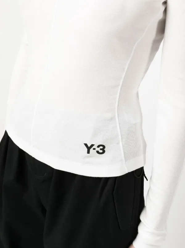 【人気デザイン】Y-3 胸元ロゴ バックロゴ ビックサイズ Tシャツ 白 L相当 Y-3 logo-print Organic Cotton T-shirt | White | FARFETCH
