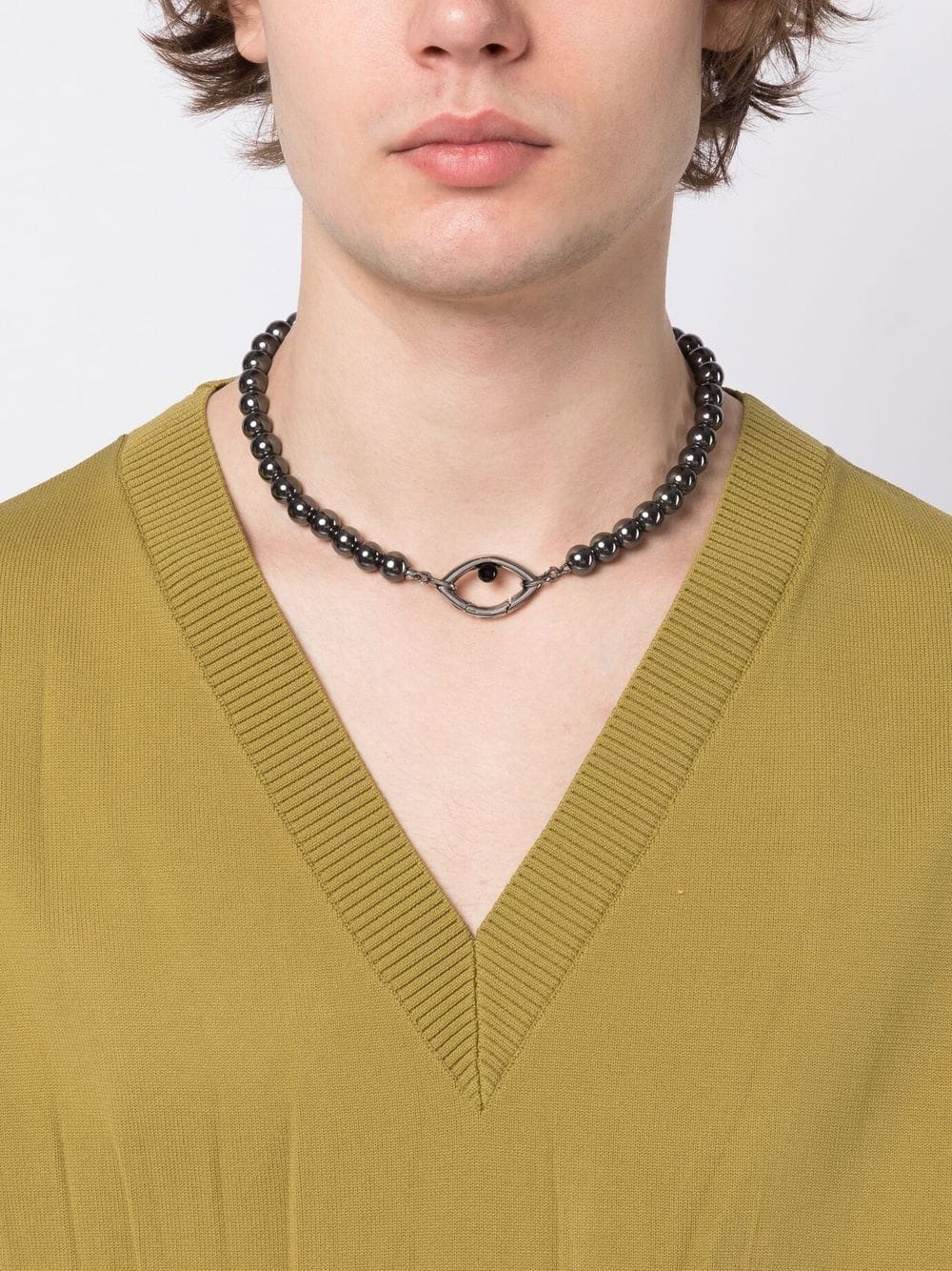 Shop Capsule Eleven Eye Opener Hermatite Necklace In Schwarz