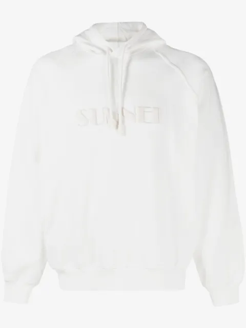 Sunnei logo-embroidered cotton hoodie