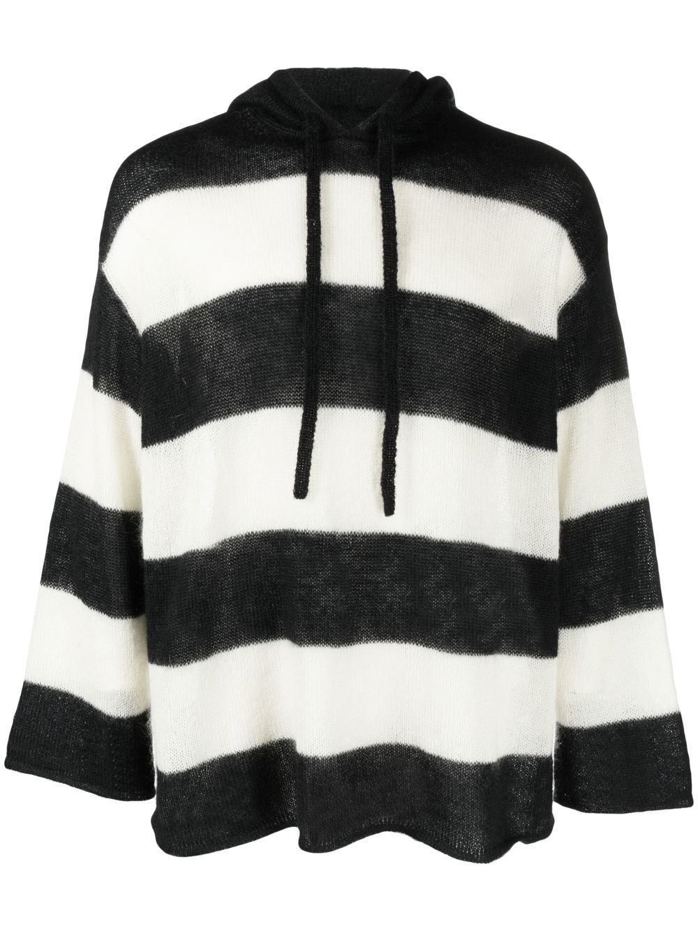 Sunnei Horizontal Stripe-pattern Hoodie In White