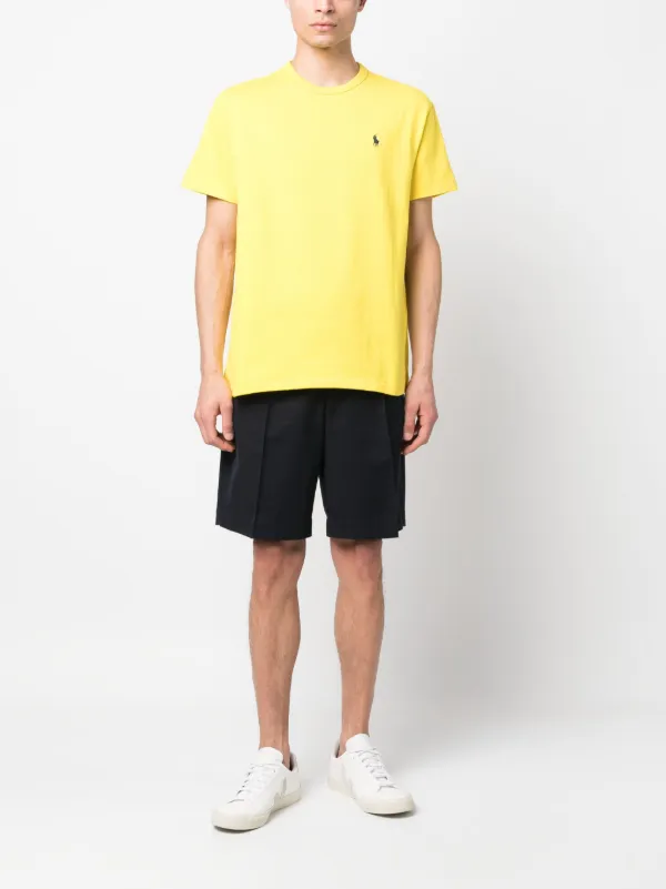 Polo Ralph Lauren embroidered-logo Cotton T-shirt | Yellow | FARFETCH