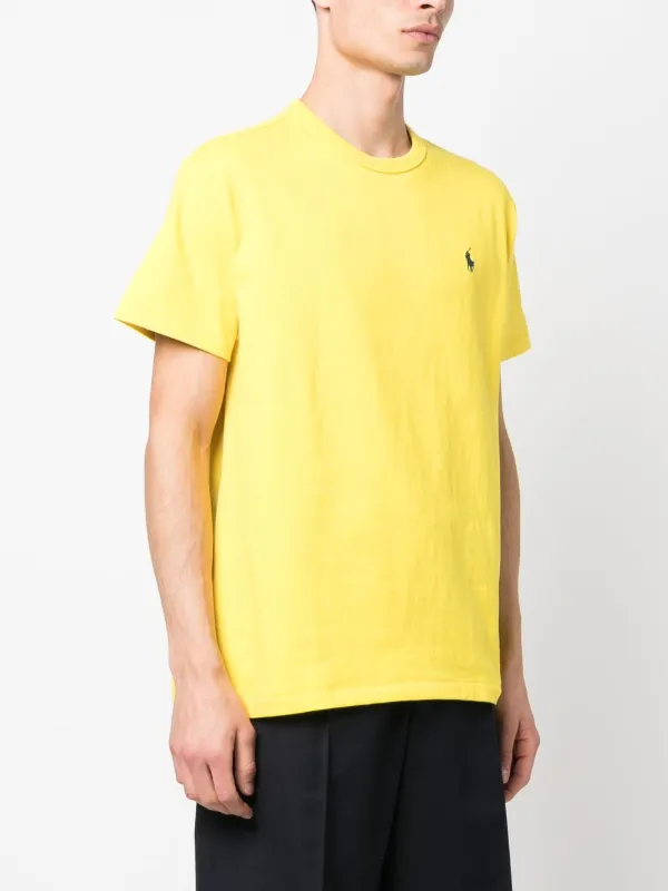 Polo Ralph Lauren embroidered-logo Cotton T-shirt | Yellow | FARFETCH