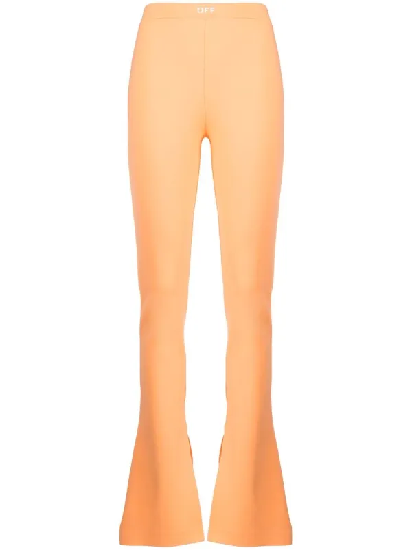 Off-White Sleek Flared Trousers in Orange