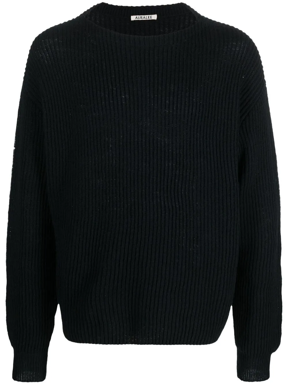 

Auralee ribbed-knit crew-neck jumper - Black