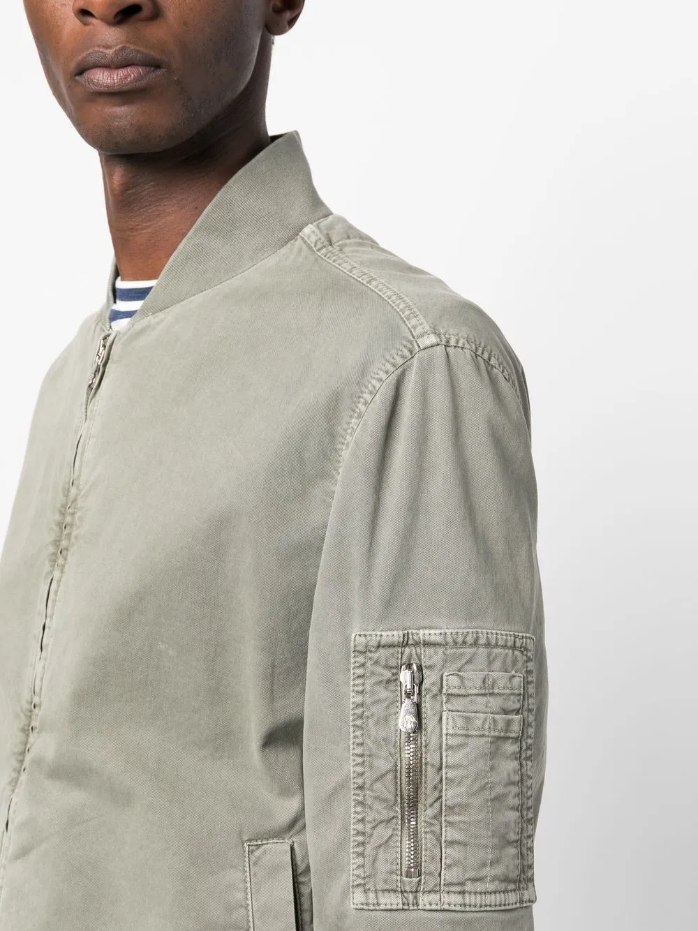 Shop Brunello Cucinelli Zip-up Bomber Jacket In Grün