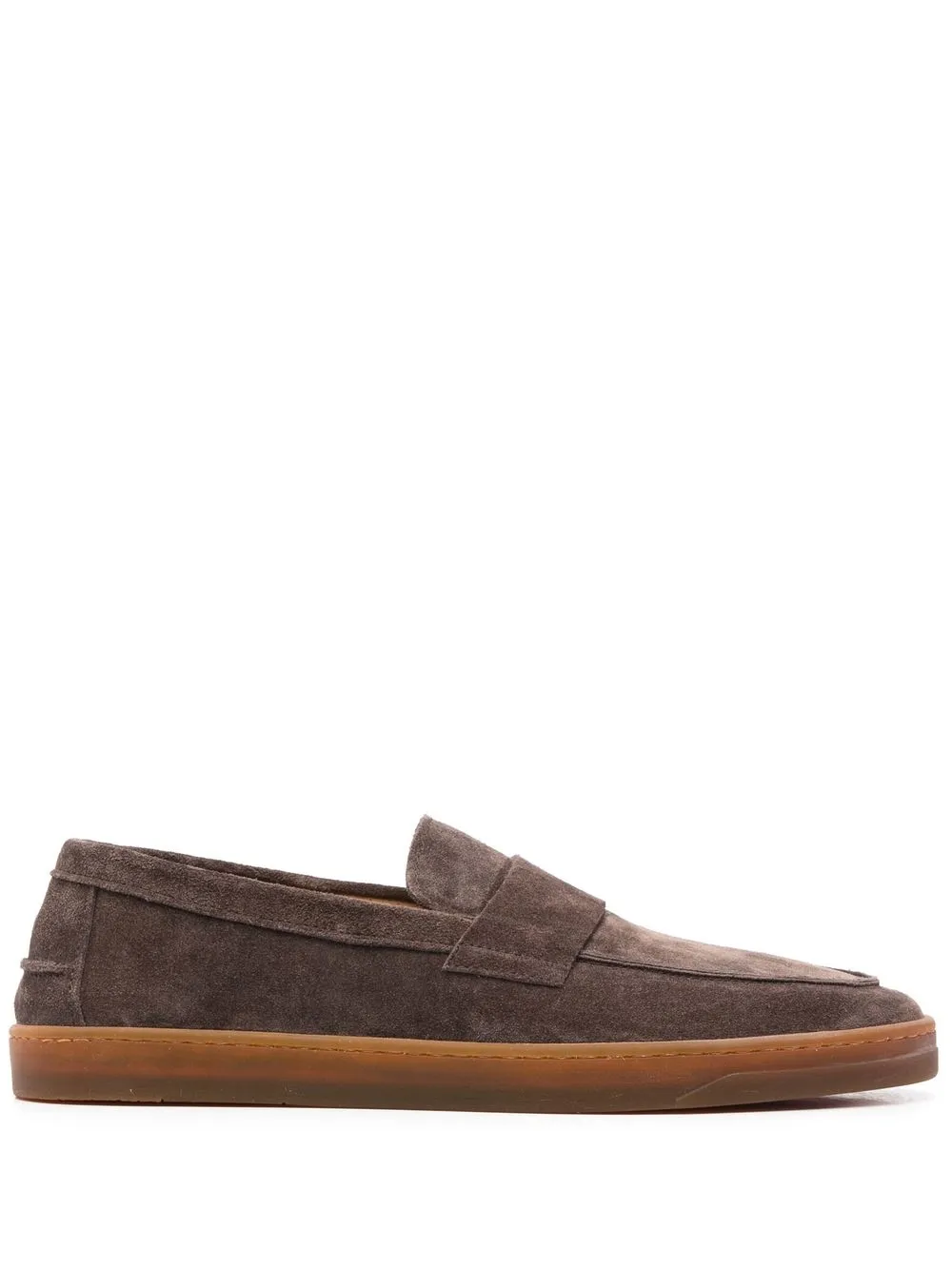 Henderson Baracco Classic Suede Loafers In Brown