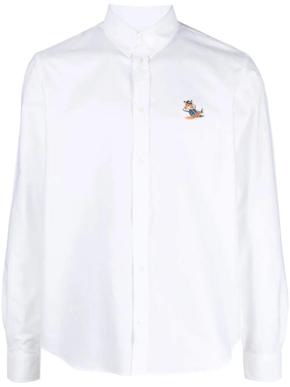 

Maison Kitsuné camisa manga larga con parche Fox - Blanco