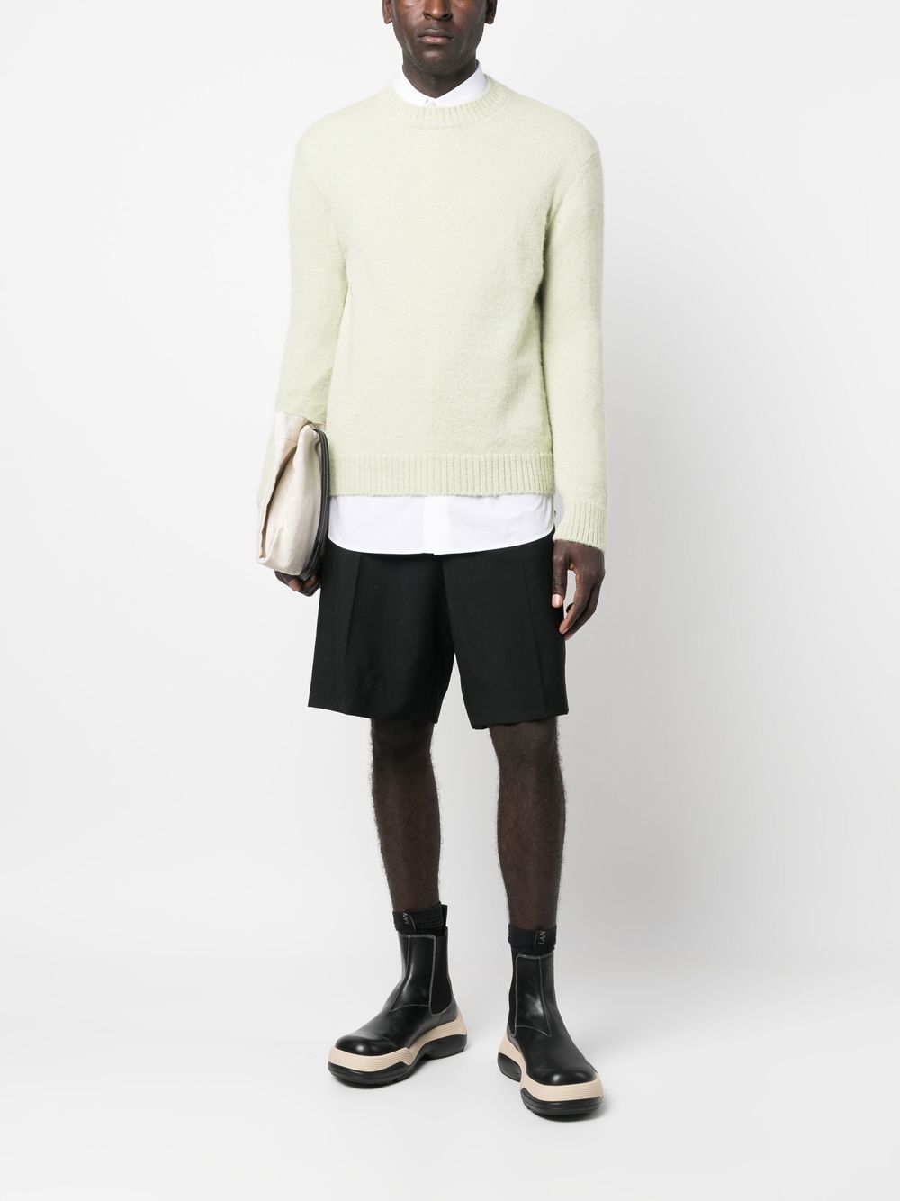 Shop Lanvin Long-sleeve Knitted Jumper In Green