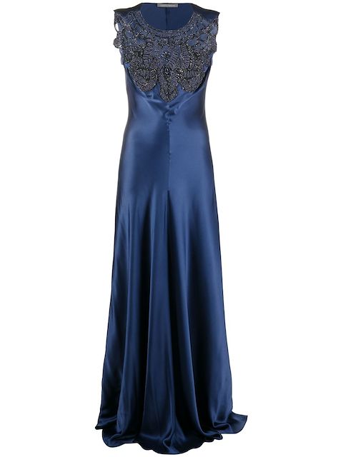 Alberta Ferretti embellished silk maxi dress