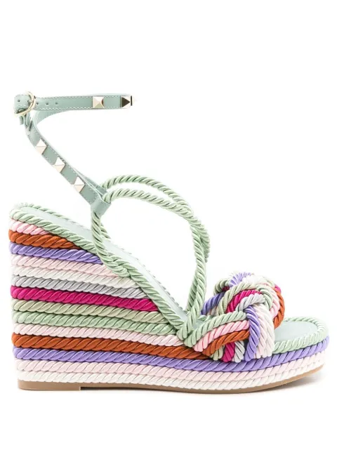 Valentino Garavani sandalias con cuña y tiras trenzadas