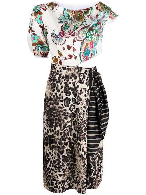 Antonio Marras patchwork-style knot detail dress