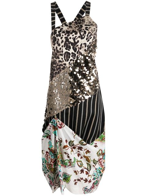 Antonio Marras patchwork-style patterned midi dress