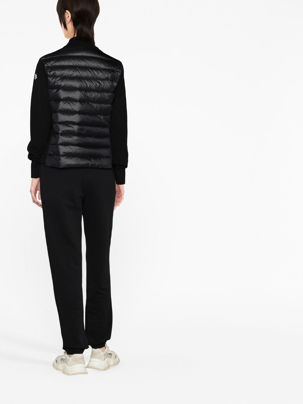 Shop Moncler Quilted Padded Cardigan In Black