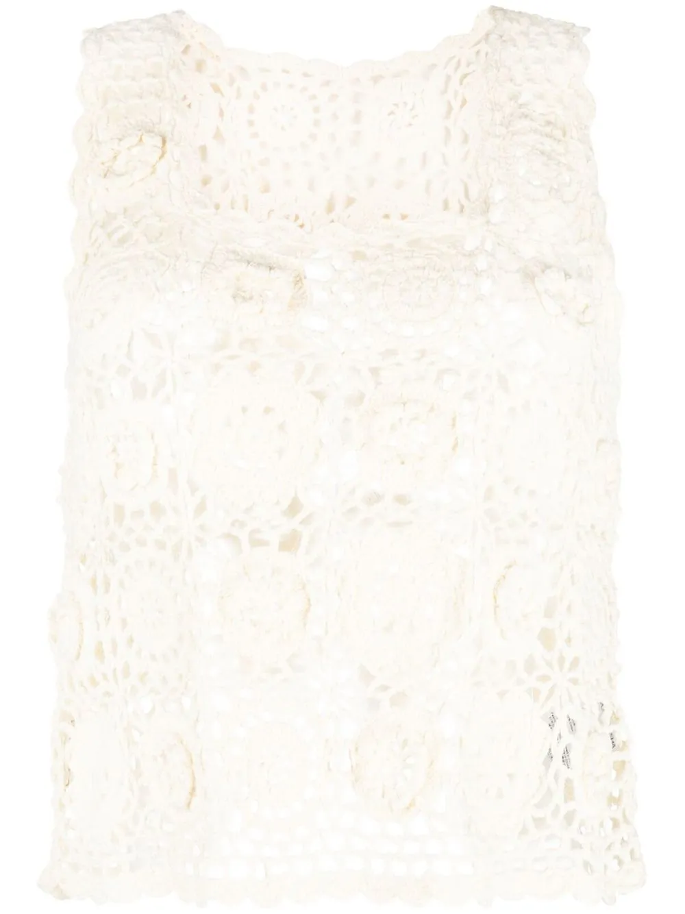 

Louise Misha crochet knit tank top - Neutrals