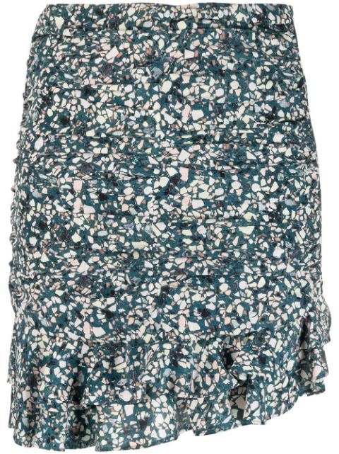 ISABEL MARANT graphic-print ruffled miniskirt