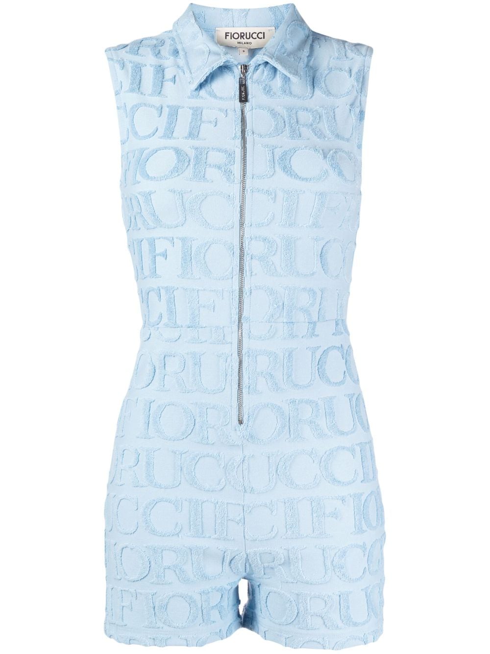 Monogram Towelling Hoodie Blue, Fiorucci