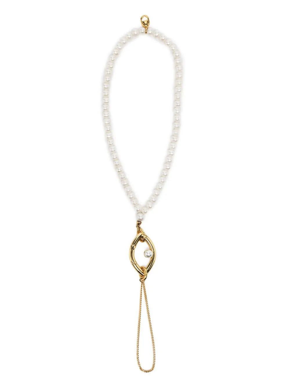 

Capsule Eleven pearl eye phone chain - White