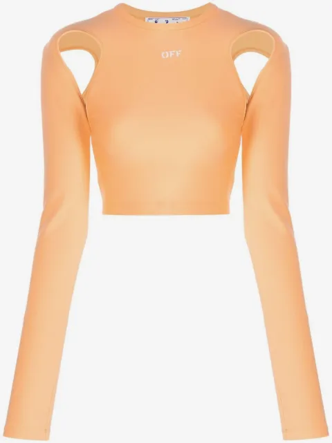 Off-White cut-out long-sleeve crop top